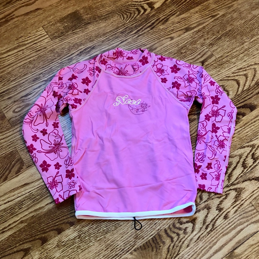 Girls rash guard swim top -pink
